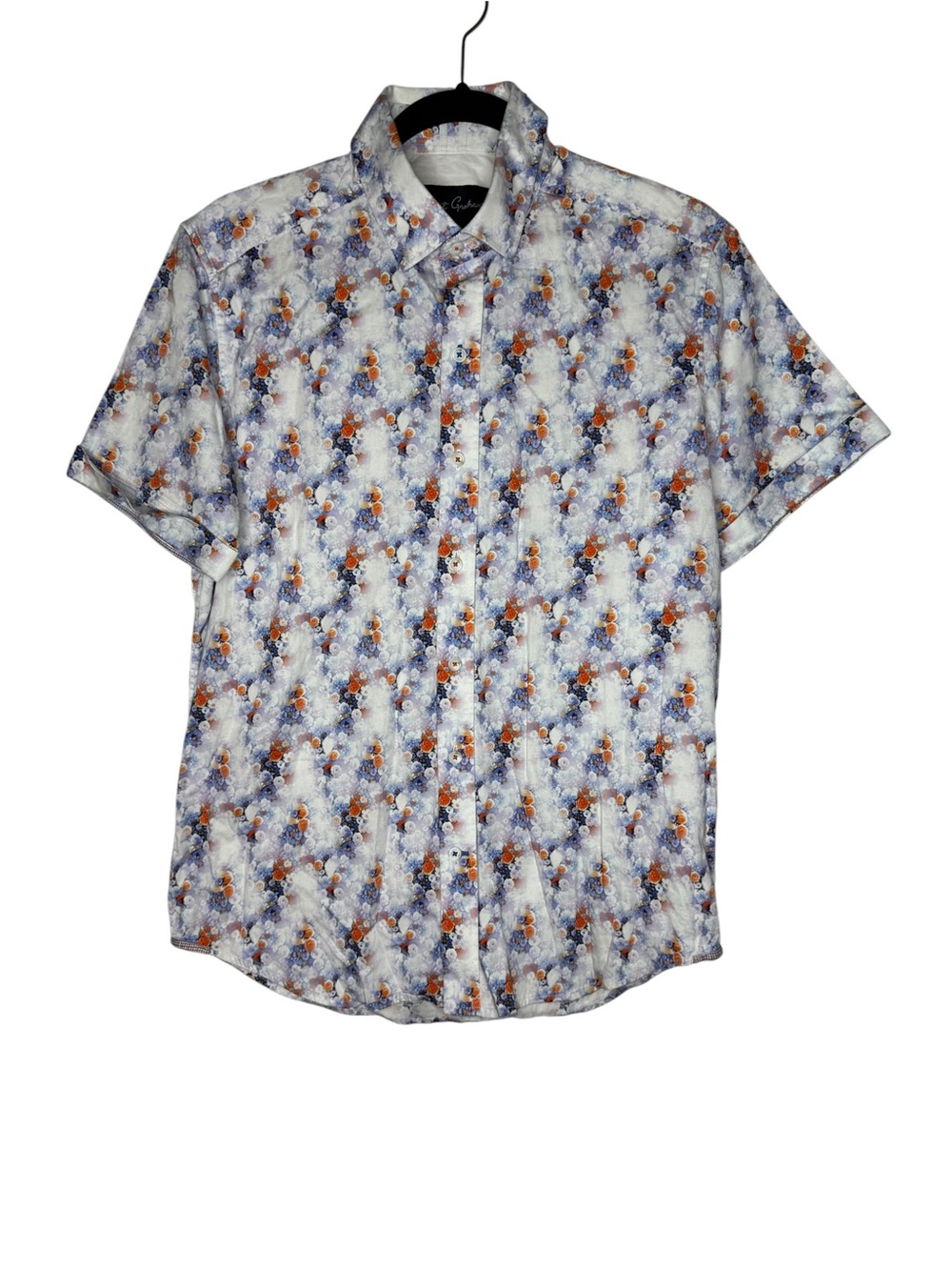 Robert Graham Bodie‎ Tailored Fit Button Up Short Sleeve Shirt Floral Medium